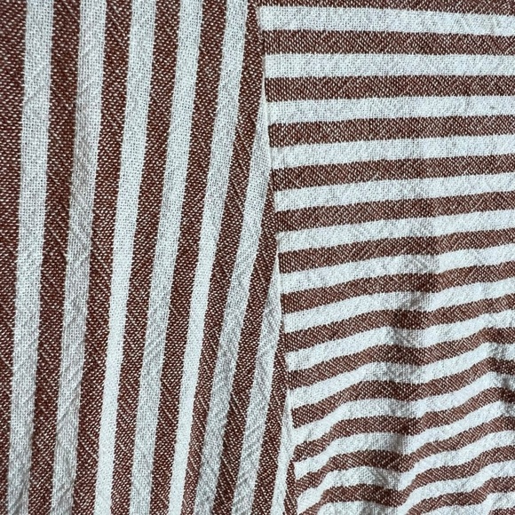 Madewell Daphne Stripe Play Linen Blend Tunic Dress in Rust, Small - Picture 6 of 11